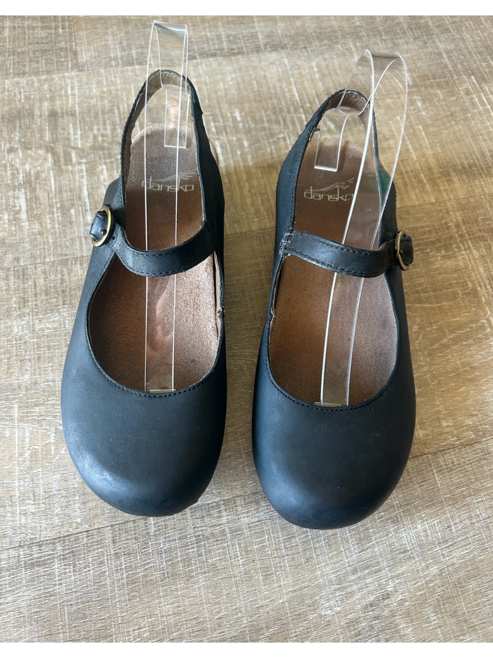 ▶️ Dansko Black Leather Mary Jane Wedge Comfort Shoes EU 38 US 7.5 8 - Picture 13 of 13